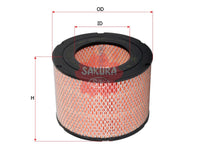 ไส้กรองอากาศ(ไส้กรอง) SAKURA, V9112-2005, A-1118, TOYOTA (124077)