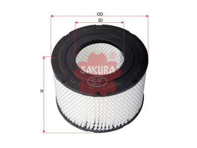 ไส้กรองอากาศ(ไส้กรอง) SAKURA, 17801-66010, A-1121, TOYOTA (123760)
