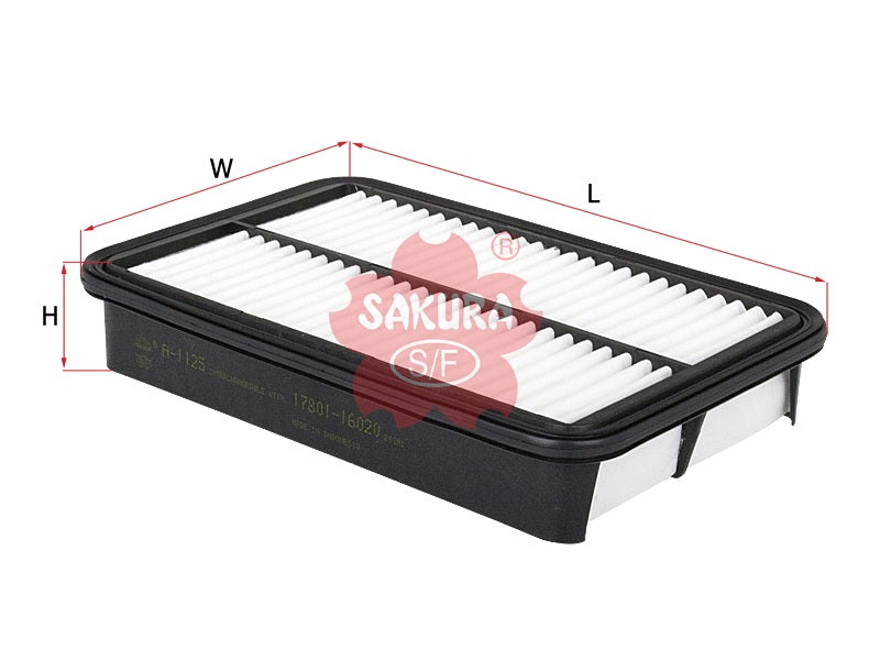 SAKURA,, Air Filter (Element), 94849664, A-1125, DAIHATSU