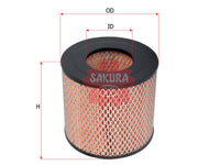 ไส้กรองอากาศ(ไส้กรอง) SAKURA, V9112-2013, A-1127, TOYOTA (123996)