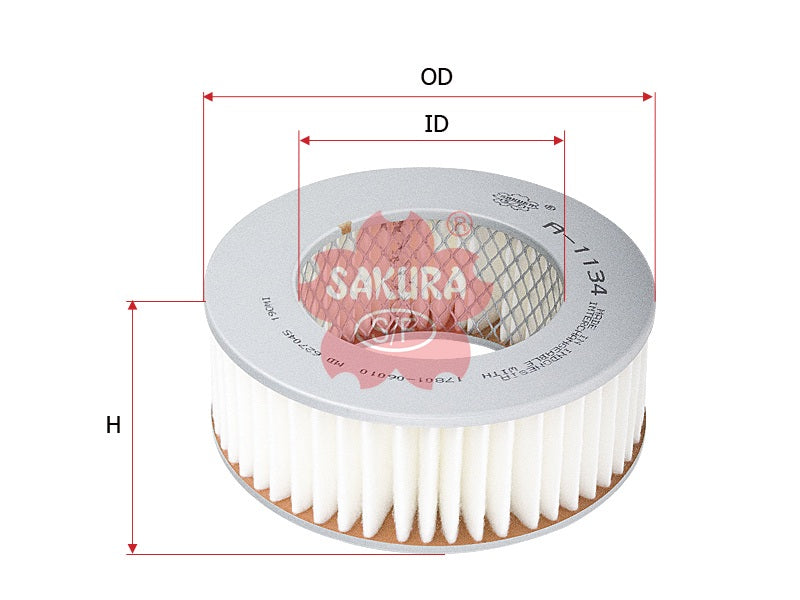 ไส้กรองอากาศ(ไส้กรอง) SAKURA, MD627045, A-1134, TOYOTA (124287)