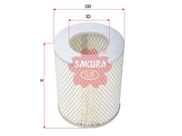 กรองอากาศ(ไส้กรอง) SAKURA, 17801-54080, A-1141, ISUZU (125609)