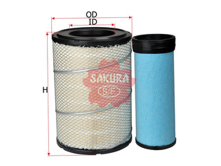 SAKURA,, Air Filter (Element), 17801-3000+17801-3030A, A-1156-S, TOYOTA