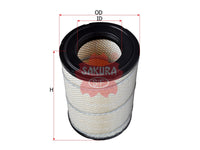ไส้กรองอากาศ(ไส้กรอง) SAKURA, AY120-TY073, A-1156, TOYOTA (124335)