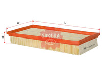 ไส้กรองอากาศ(ไส้กรอง) SAKURA, 17801-02050, A-1164, TOYOTA (124341)