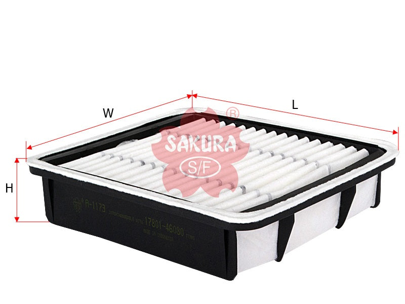 กรองอากาศ(ไส้) SAKURA, 143-2090, A-1173, LEXUS (124210)
