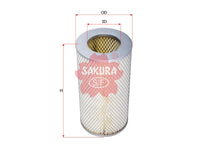 ไส้กรองอากาศ(ไส้กรอง) SAKURA, V9112-2014, A-1176, TOYOTA (124022)