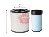 SAKURA,, Air Filter (Element), SUJ17T0101+SUJ17T0100, A-1177-S, TOYOTA