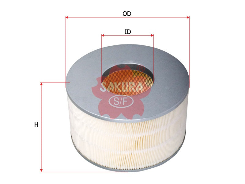 ไส้กรองอากาศ(ไส้กรอง) SAKURA, AY120-TY079, A-1196, TOYOTA (124275)