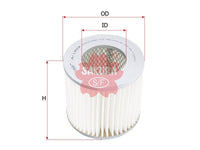 ไส้กรองอากาศ(ธาตุ) SAKURA, 17801-87Z04-001, A-1202, DAIHATSU (126878)