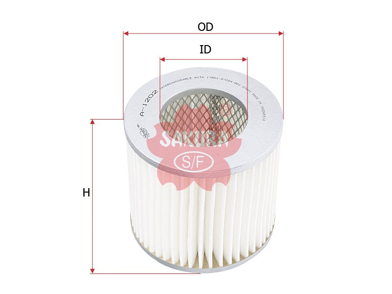 ไส้กรองอากาศ(ธาตุ) SAKURA, 17801-87Z04-001, A-1202, DAIHATSU (126878)