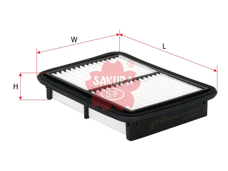 ไส้กรองอากาศ(ธาตุ) SAKURA, 17801-BZ080-001, A-1230, DAIHATSU (126877)