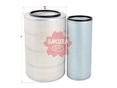 SAKURA,, Air Filter (Element), 17801-2490+17801-2320, A-1309-S, HINO
