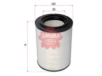 SAKURA,, Air Filter (Element), S1780-12960, A-1317, HINO