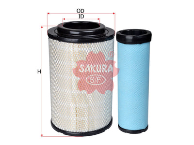 ไส้กรองอากาศ(ไส้กรอง) SAKURA, 17801-3360+17801-3370, A-1324-S, HINO (123754)