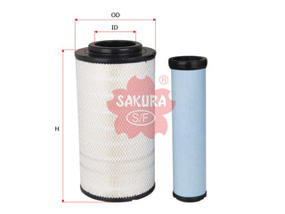 SAKURA,, Air Filter (Element), 17801-3380+17801-3390, A-1331-S, HINO