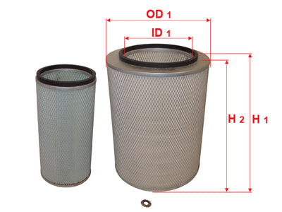 SAKURA,, Air Filter (Element), 17801-3470+17801-3480, A-1342-S, HINO