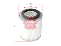SAKURA Air Filter (Element) V9112-S20, A-1401 SUZUKI