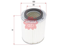 SAKURA,, Air Filter (Element), AY120-KE018, A-1402, SUZUKI