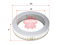 SAKURA,, Air Filter (Element), V9112-S204, A-1405, SUZUKI