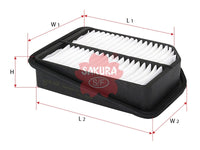 กรองอากาศ(ไส้กรอง) SAKURA, V9112-S017, A-1433, SUZUKI (123904)