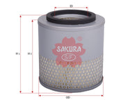 SAKURA,, Air Filter (Element), I6-94334906-0, A-1508, ISUZU