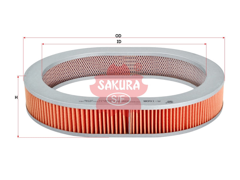 กรองอากาศ(ไส้กรอง) SAKURA, V9112-H209, A-1608, HONDA (126296)