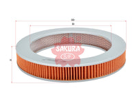 ไส้กรองอากาศ(ไส้กรอง) SAKURA, 25097186, A-1610, HONDA (126317)