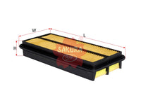 Air Filter (Element)၊ SAKURA၊ 17220-RDA-A00၊ A-1664၊ HONDA (126244)