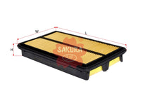 กรองอากาศ(ไส้) SAKURA, AY120-HN041, A-1666, HONDA (126290)