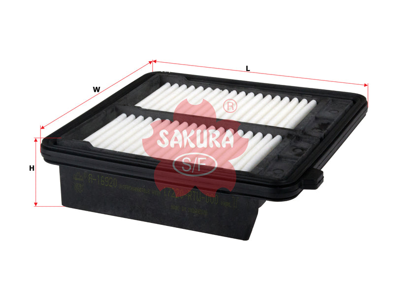 ไส้กรองอากาศ(ไส้กรอง) SAKURA, 17220-RTW-000, A-16920, HONDA (126293)