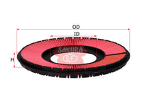 SAKURA,, Air Filter (Element), V9112-E101, A-1709, MAZDA