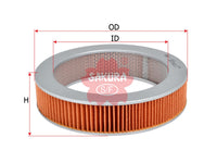 Air Filter (ဒြပ်စင်)၊ SAKURA၊ SOA-260000၊ A-1801၊ SUBARU (124166)