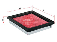 SAKURA Air Filter (Element) V9112-N002 A-1832 NISSAN