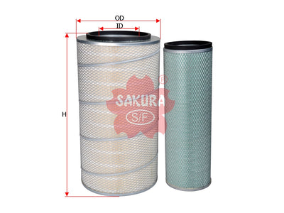 SAKURA,, Air Filter (Element), 7Y-1323+7Y-1322, A-1840-S, ZHENGZHOU YUTONG GROUP CO.,LTD