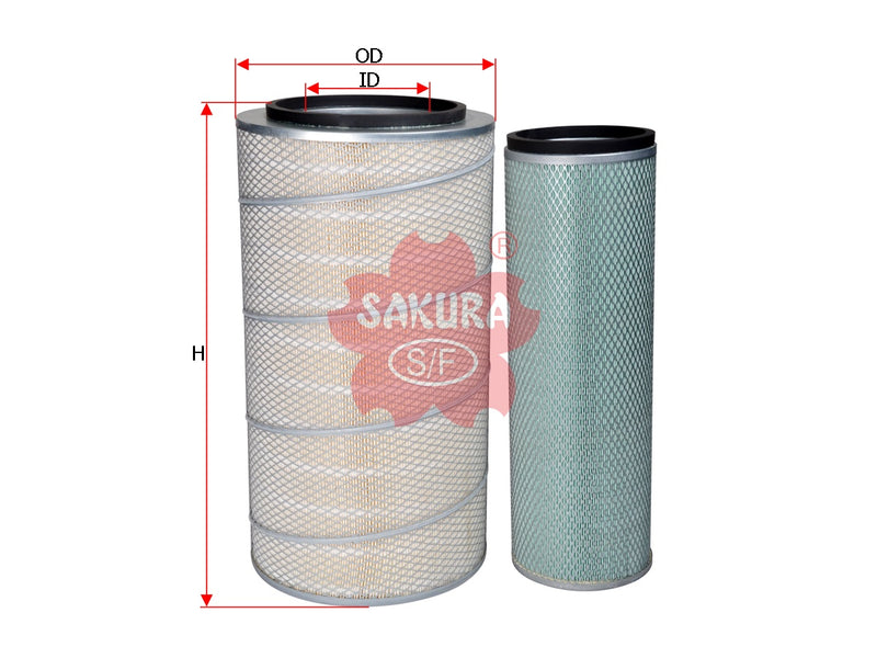 SAKURA,, Air Filter (Element), 7Y-1323+7Y-1322, A-1840-S, ZHENGZHOU YUTONG GROUP CO.,LTD