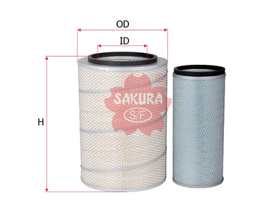 ไส้กรองอากาศ(ไส้กรอง) SAKURA, 600-182-3100, A-1841-S, HITACHI (123741)