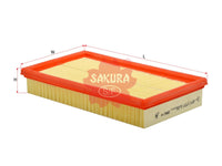 ไส้กรองอากาศ(ธาตุ) SAKURA, 97KX 9601 AB, A-19680, FORD (126669)