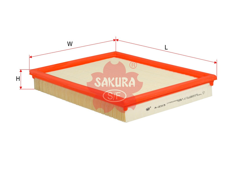 ไส้กรองอากาศ(ไส้กรอง) SAKURA, 9194495, A-2315, CHEVROLET (124140)
