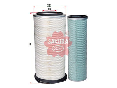 ไส้กรองอากาศ(ไส้กรอง) SAKURA, 1665563+1665886, A-2405-S, VOLVO (123430)