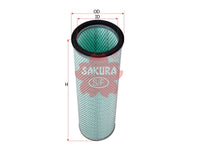 SAKURA,, Air Filter (Element), 1665886-6, A-2406, VOLVO