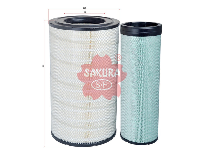 SAKURA,, Air Filter (Element), 50 10 230 916 + 50 10 269 584, A-25380-S, RENAULT V.I