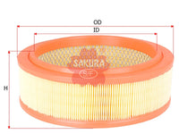 SAKURA,, Air Filter (Element), 77 01 069 365, A-25940, DACIA