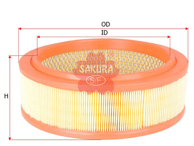 SAKURA,, Air Filter (Element), 77 01 069 365, A-25940, DACIA