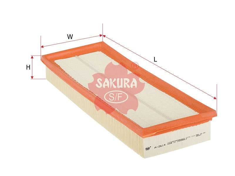 SAKURA,, Air Filter (Element), 53032068AA, A-2614, MERCEDES-BENZ