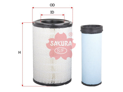 SAKURA,, Air Filter (Element), 8-98071421-0+8-98071422-0, A-2709-S, HITACHI