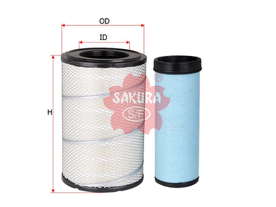 SAKURA,, Air Filter (Element), 4286128+4286130, A-2709M-S, HITACHI