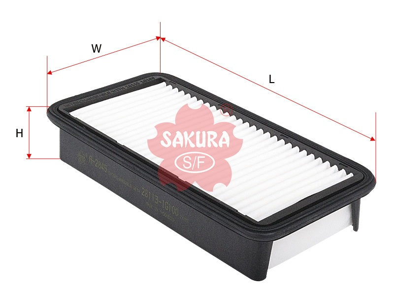 ไส้กรองอากาศ(ธาตุ) SAKURA, 28113-1G100, A-2845, KIA (125973)
