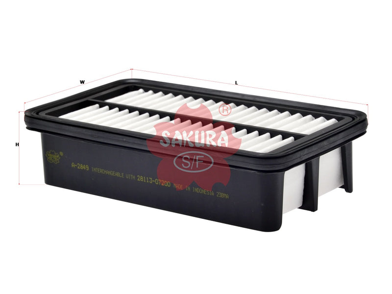 SAKURA,, Air Filter (Element), 28113-07200, A-2849, KIA
