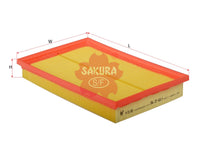 SAKURA,, Air Filter (Element), 036 198 620, A-31180, VOLKSWAGEN